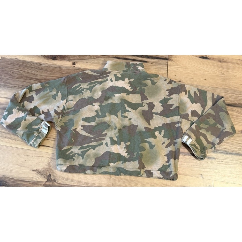 Adidas Originals Womens Cropped Camo Quarter Zip Utility Sweatshirt Large - Picture 10 of 12